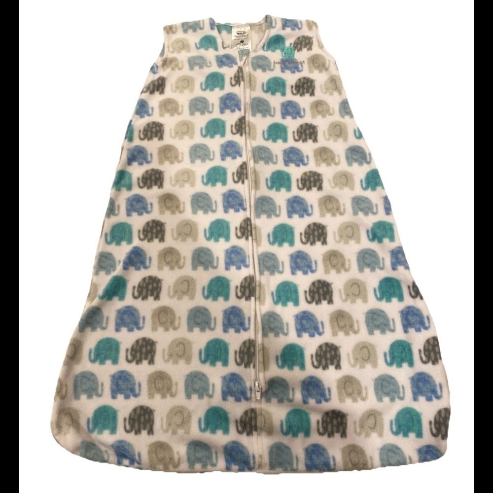 Halo Sleepsack Large 12-18 months 22-28lbs Elephant Print Fleece